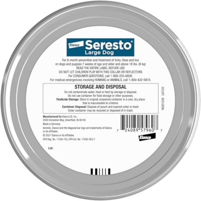 Seresto Large Dog Vet-Recommended Flea & Tick Treatment & Prevention Collar for Dogs Over 18 lbs. | 8 Months - Image 4