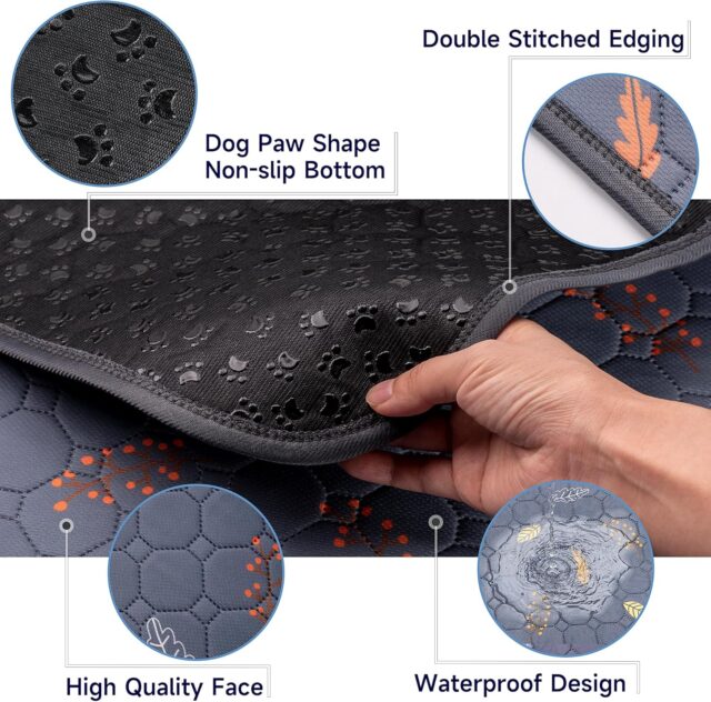 Washable Pee Pads for Dogs - 2-Pack Thick Heavy Absorbency Reusable Pee Pads Prevent Leakage Non-Slip, Waterproof Pet Training Pads for Puppy Playpen, Crate, Whelping Box, Potty Training, Grey - Image 4