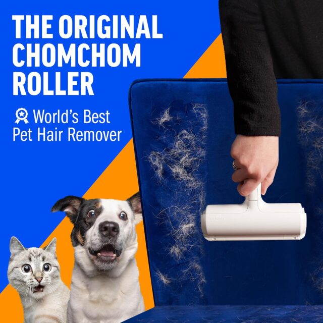 ChomChom Roller Pet Hair Remover and Reusable Lint Roller - Cat and Dog Hair Remover for Furniture, Couch, Carpet, Clothing and Bedding - Portable, Multi-Surface Fur Removal Tool (White) - Image 5